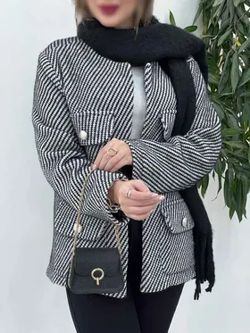 پالتو کتی دو جیب دکمه طلایی