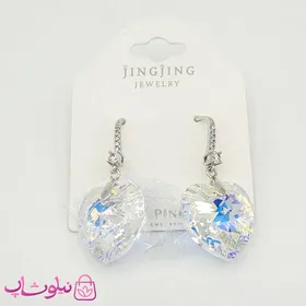 گوشواره ژوپینگ با کریستال سواروسکی سفید