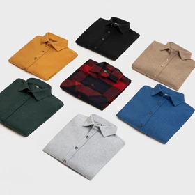 زیگ پیراهن آستین بلند mustard blend shirt-7059