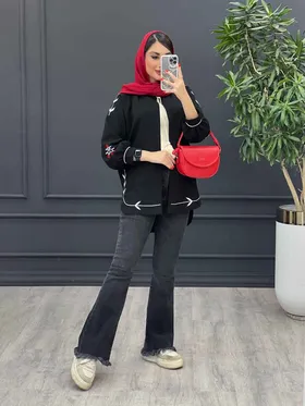 مانتو لینن گلدوزی پشت پیله