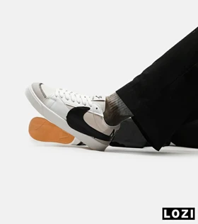 کفش نایک مردانه و زنانه سفید کرم مشکی Nike Blazer Low 77 Jumbo