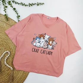 تیشرت باکسی زنانه CAT