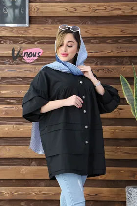 مانتو عروسکی آستین چین‌دار