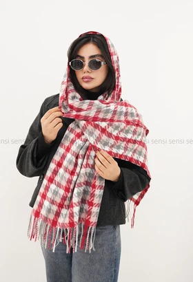 شال 4خونه پیچازی پشمی کد1004701