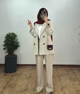 کت یقه انگلیسی ژاکارد بامبو