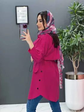 مانتو لینن کمرگت بغل سه دکمه
