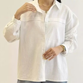 تونیک زنانه جلو دکمه لینن شیک