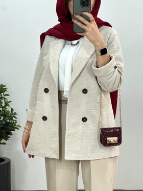 کت یقه انگلیسی ژاکارد بامبو