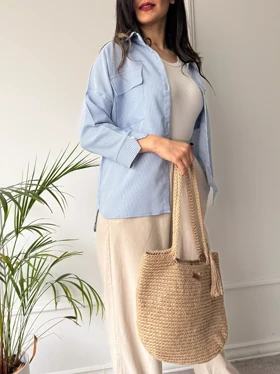 مانتو راه راه رز