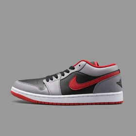 نایکی جردن 1 طوسی قرمز ساق‌کوتاه Nike Air Jordan 1 Low Cement Fire Red
