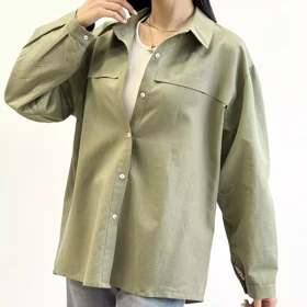 تونیک زنانه جلو دکمه لینن شیک