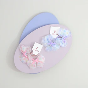 کش پاپیونی حریر – پک 2 عددی نرم و دخترانه با پاپیون‌های ربان‌دار