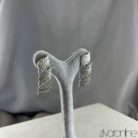 گوشواره زنانه مدل برگ تمام نگین 20410