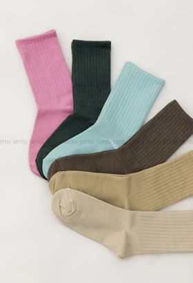 جوراب ساده رنگی ساق‌دار کد1004928