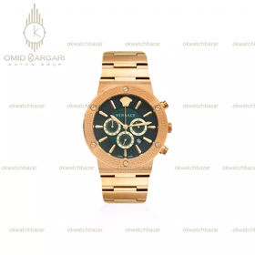 ساعت مچی ورساچه کورنوگراف طلایی صفحه سبز Versace Greca