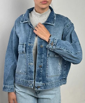 کت جین جیب پاکتی کد 100146