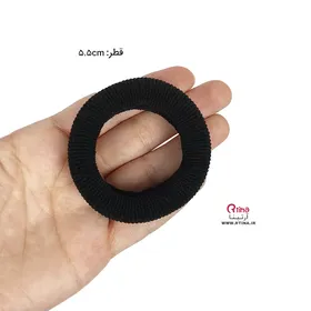 کش مو ساده مشکی پهن حوله ای (بسته 3 عددی)