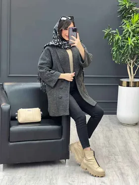 پالتو یقه آرشال آستین پاگن