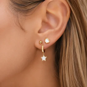 گوشواره استیل رنگ ثابت سه جفتی کدgar221 گالری زیور آلات آوآرین