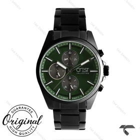 ساعت کرست مردانه 6306-4 صفحه مشکی بند مشکی Crest-10933-G
