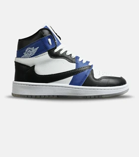 کفش کتانی ساق‌دار مردانه و زنانه مشکی سفید آبی NIKE travis scott مدل 8402