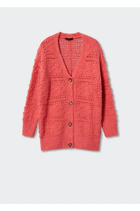 ژاکت کش باف پشمی زنانه اورجینال منگو mango