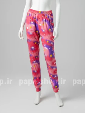 شلوار مخمل استیکردار طرح کهکشان