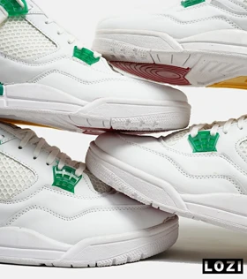 کتانی ساق‌دار مردانه سفید سبز Nike air jordan 4