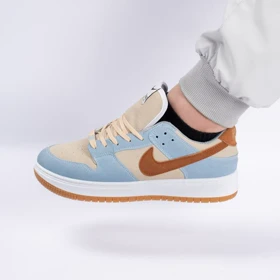 کفش کتانی اسپرت مردانه رنگ آبی کرم مدل نایک NIKE AIR FORCE