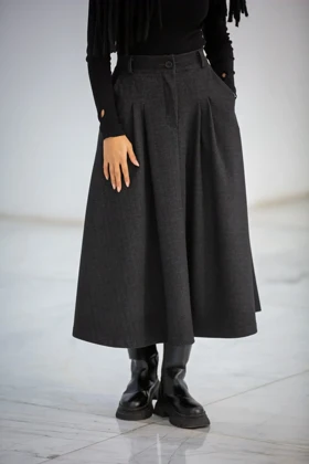 دامن 8 پیلی کشمیر (مشکی)