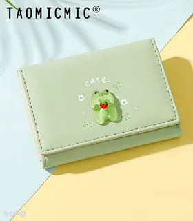 کیف پول دخترانه تاشو دکمه دار Taomicmic تائومیک میک طرح برجسته حیوانات بامزه