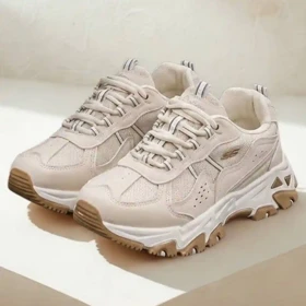 کتانی اسکیچرز لژدار کرم سفید Skechers Platform Cream White Sneakers