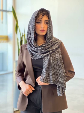 شال بهاره آلوا (مشکی طوسی)