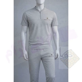 ست تیشرت شلوار مردانه پنبه ملانژ قواره بزرگ | ست راحتی مردانه سبک و خنک