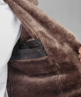 کت چرم مردانه یقه خزدار 2265