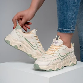 کفش و کتانی زنانه و دخترانه مدل نایک NIKE رنگ کرم سبز