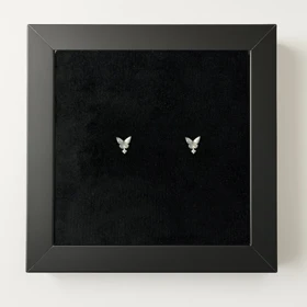 پیرسینگ گوش نقره اصل 925 عیار مدل پروانه ساده تک نگین