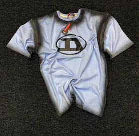 تیشرت دیزل طوسی آبی مازراتی پارچه ماکان گرم بالا