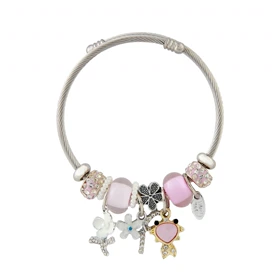 دستبند دخترانه مدل پاندورا گل