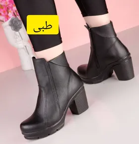 نیم بوت پاشنه‌دار طبی زنانه مدل یقه دار