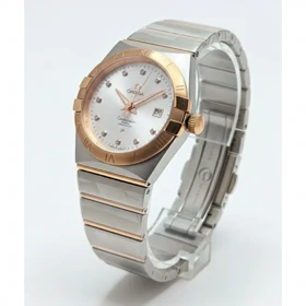 ساعت امگا مردانه نقره ای رزگلد