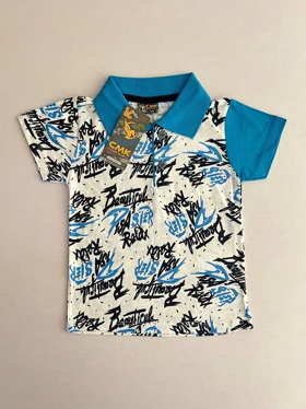 تیشرت یقه دار ترک مدل پرخط 7115