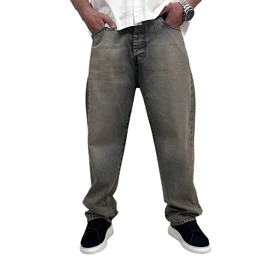 شلوار جین بگ مردانه طوسی مدل ساده