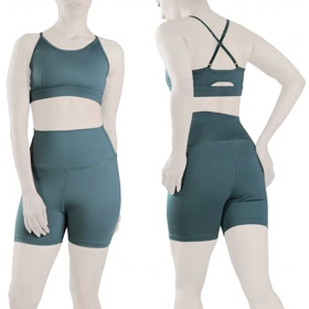 ست نیم‌تنه و کشاله بند ورزشی زنانه الو مدل 4B0153 سبز آدامسی تیره