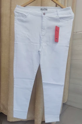 شلوار زنانه لی جذب سفید قد نود