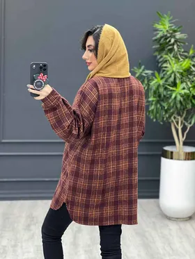 شکت دو جیب دکمه چوبی