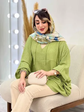 مانتو جلو بسته برش‌دار مارینا