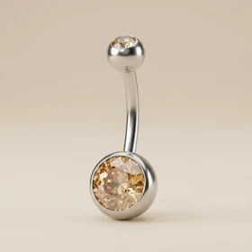 پیرسینگ ناف استیل نگین‌دار زنانه