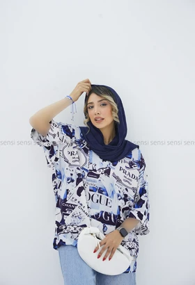 شومیز نخی چاپی طرح دار
