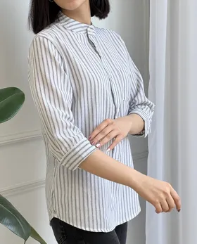 شومیز سفید راه راه